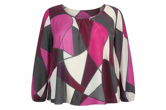Front view of Principles Women's Multicoloured Geometric Blouse 18
