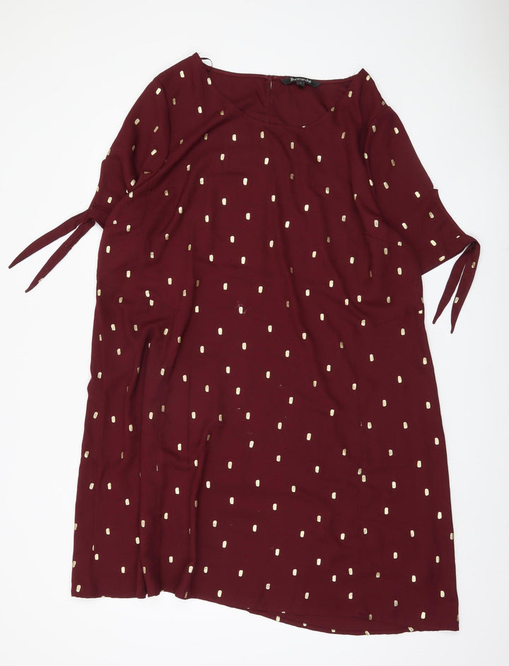 Bonmarché Women's Red Dress, Size 20, Short Sleeve, Elegant