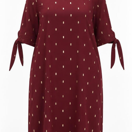 Bonmarché Women's Red Dress, Size 20, Short Sleeve, Elegant