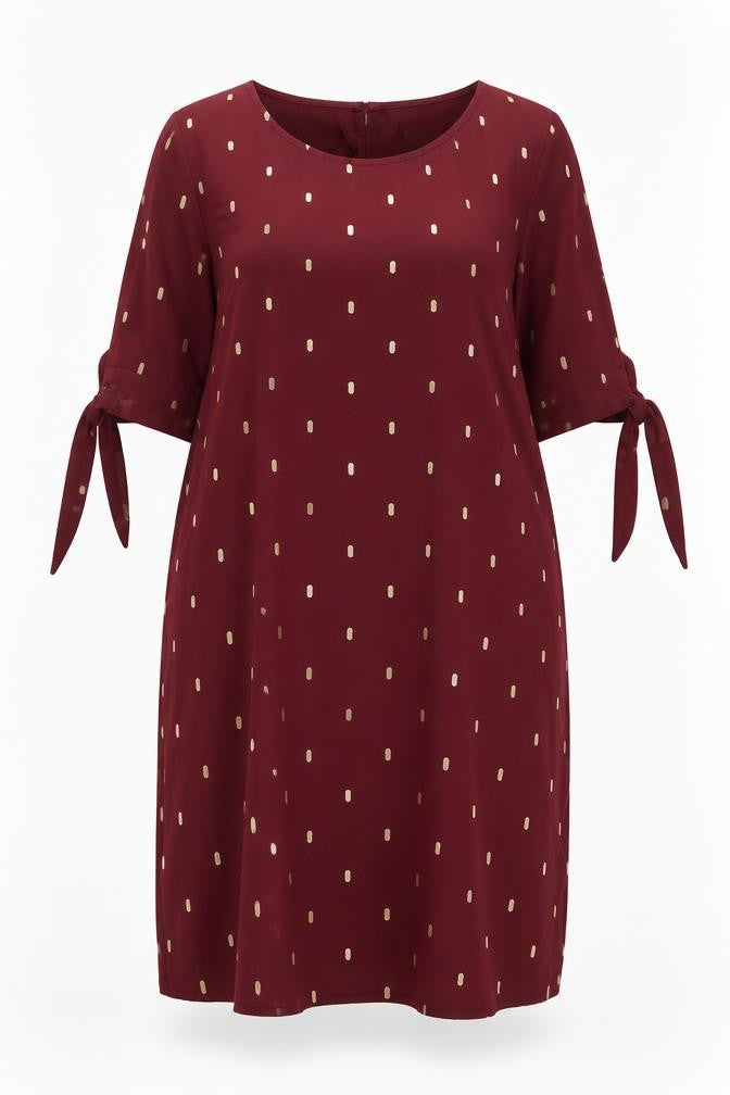 Bonmarché Women's Red Dress, Size 20, Short Sleeve, Elegant
