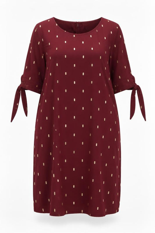 Bonmarché Women's Red Dress, Size 20, Short Sleeve, Elegant