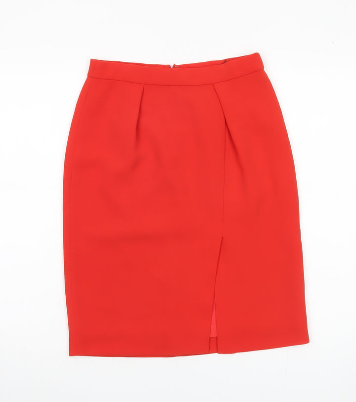 J. Crew Women's Red Pencil Skirt, Size 2XS, Elegant Style
