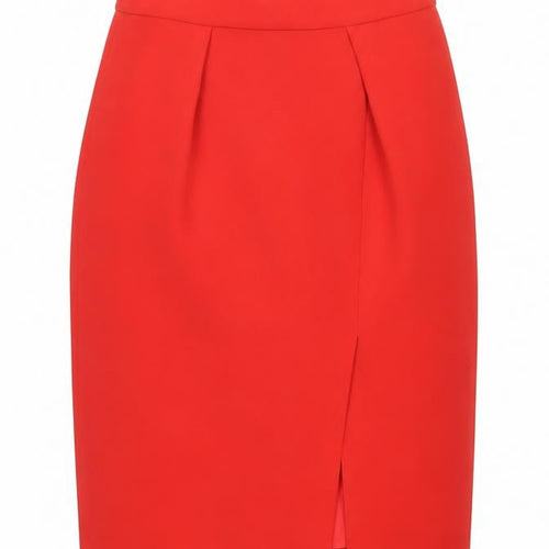 J. Crew Women's Red Pencil Skirt, Size 2XS, Elegant Style