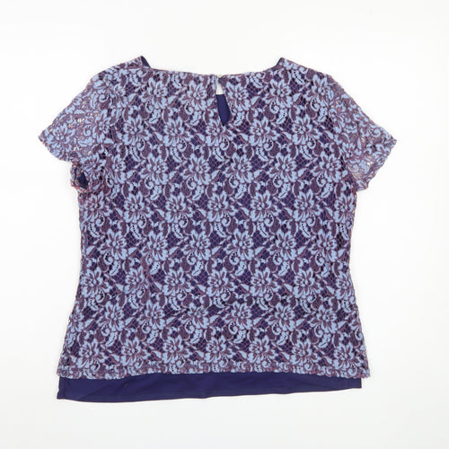 Marks and Spencer Women's Blue Lace Blouse Size 12