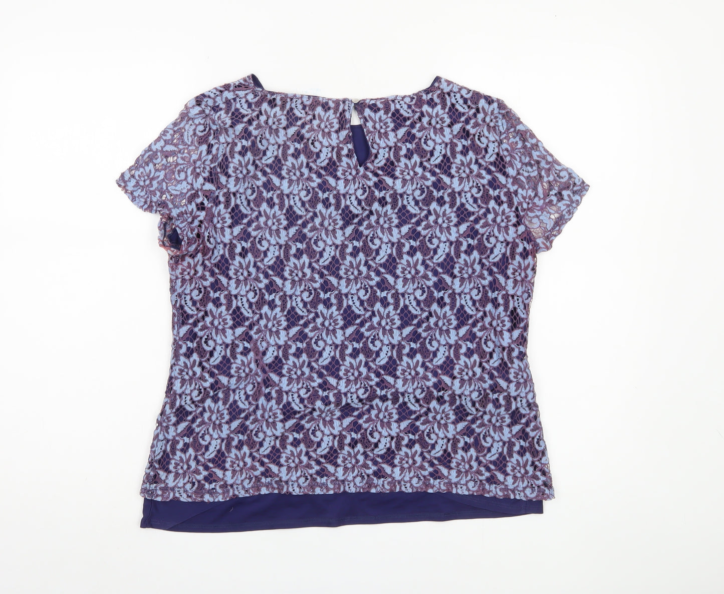 Marks and Spencer Women's Blue Lace Blouse Size 12