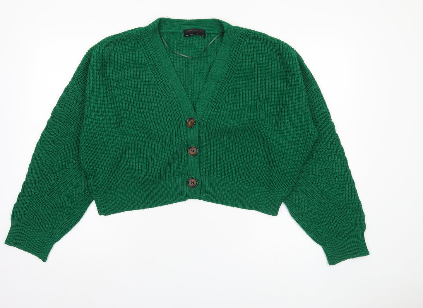 Urban Outfitters Women's Green V-Neck Cardigan, M