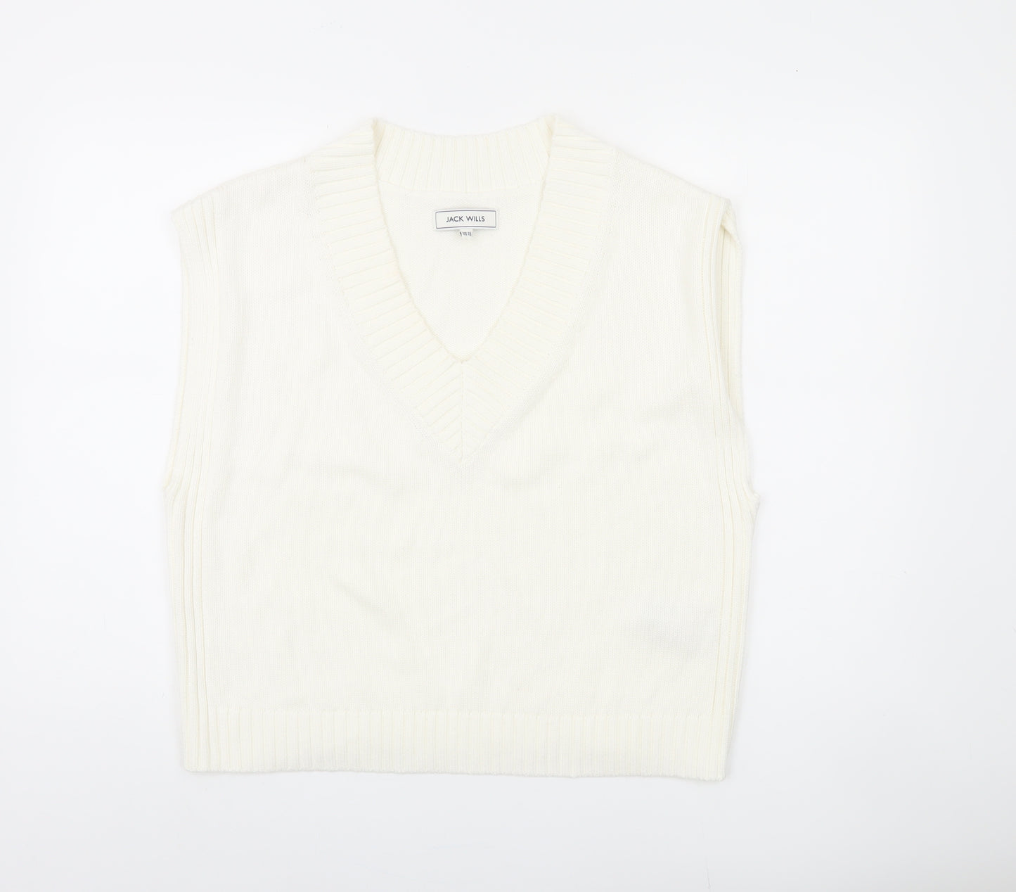 Jack Wills Women's Ivory Cotton Vest, Size 16