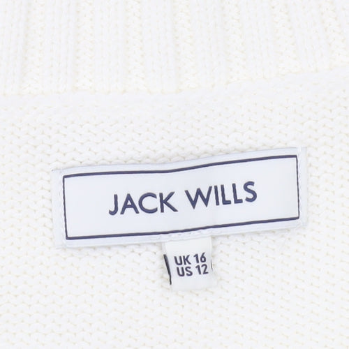 Jack Wills Women's Ivory Cotton Vest, Size 16