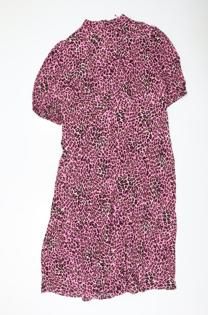 Marks and Spencer Women’s Pink Animal Print Dress, Size 8