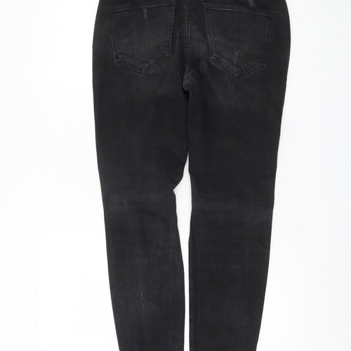 Zara Women's Black Skinny Jeans Size 10 Distressed