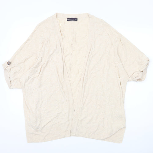 Marks and Spencer Women's Beige Open Front Cardigan, XL