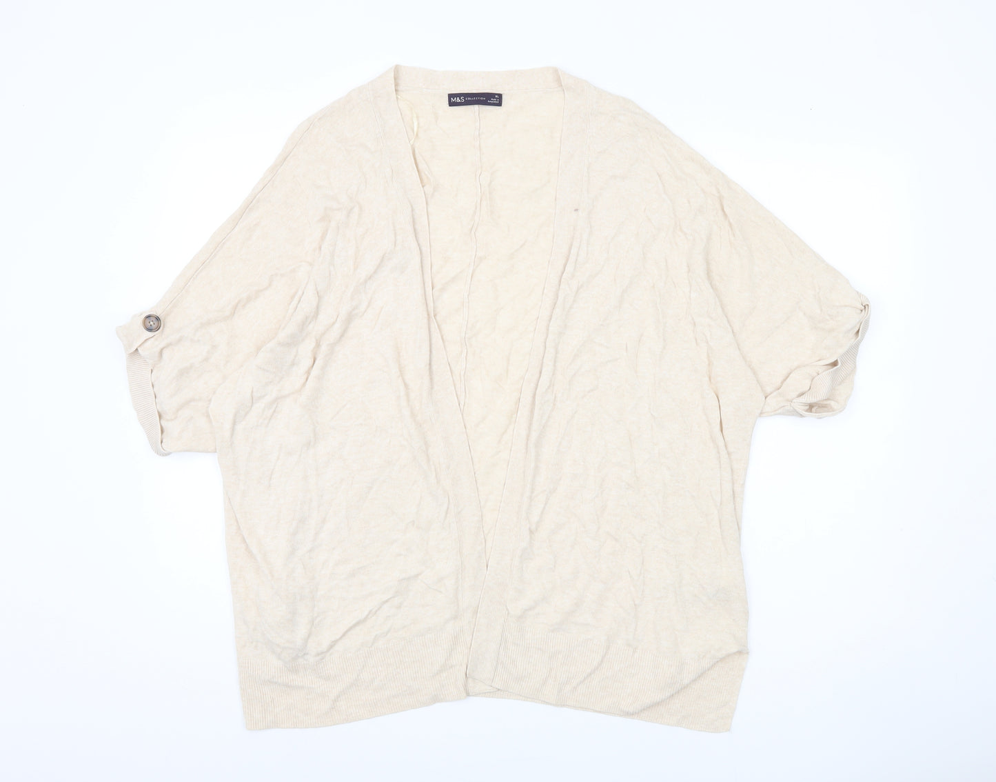Marks and Spencer Women's Beige Open Front Cardigan, XL