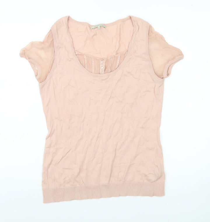 Gerard Darel Women’s Pink Scoop Neck Top Size 2