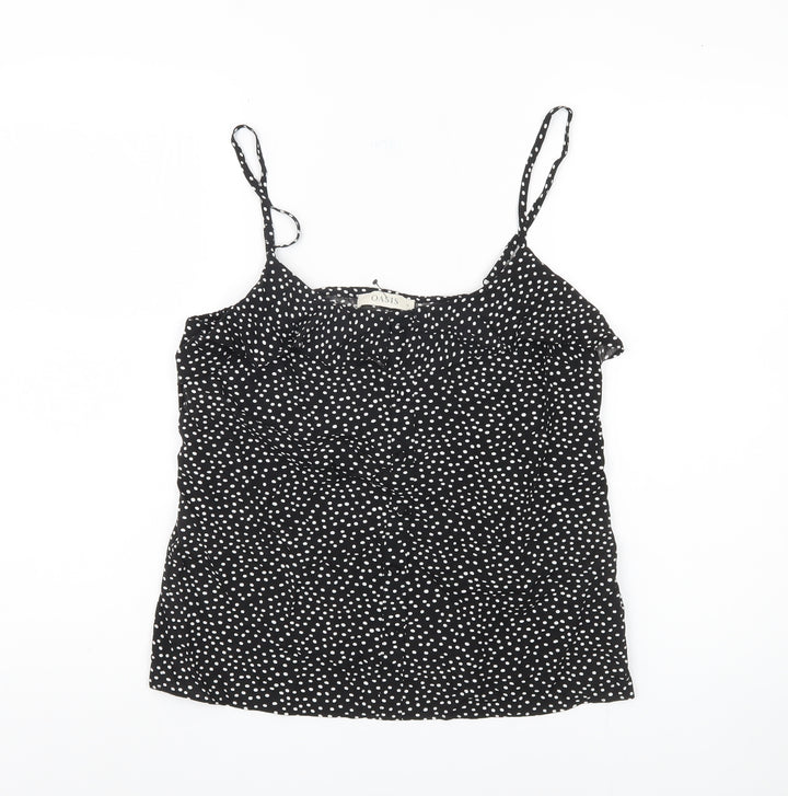 Oasis Women Black Polka Dot Tank Size 10