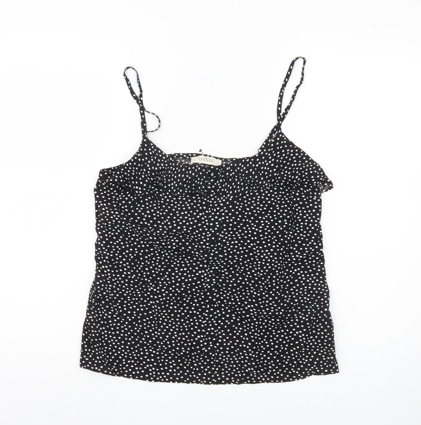 Oasis Women Black Polka Dot Tank Size 10