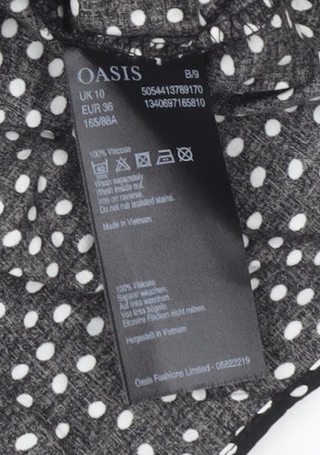 Oasis Women Black Polka Dot Tank Size 10