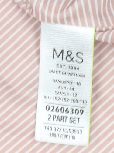 Marks and Spencer Women's Pink Hooded Jacket Size 16