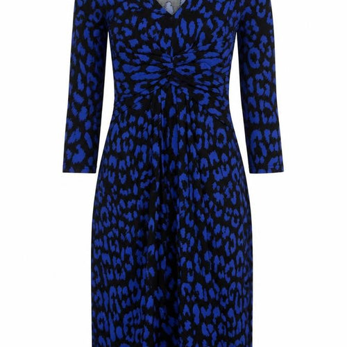 Roman Women's Blue Animal Print Sheath Dress, Size 10