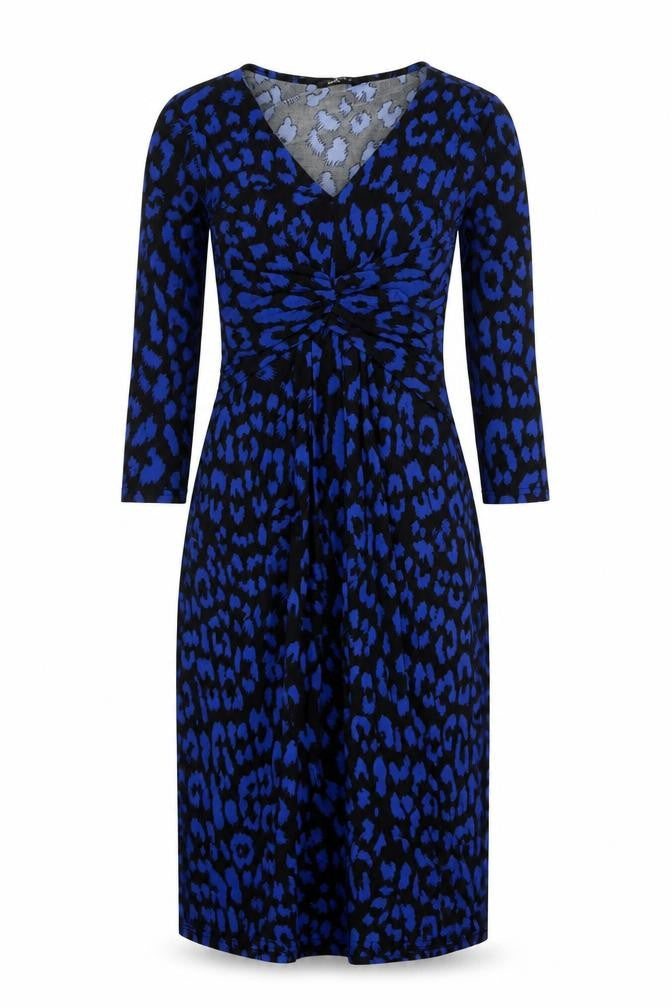 Roman Women's Blue Animal Print Sheath Dress, Size 10