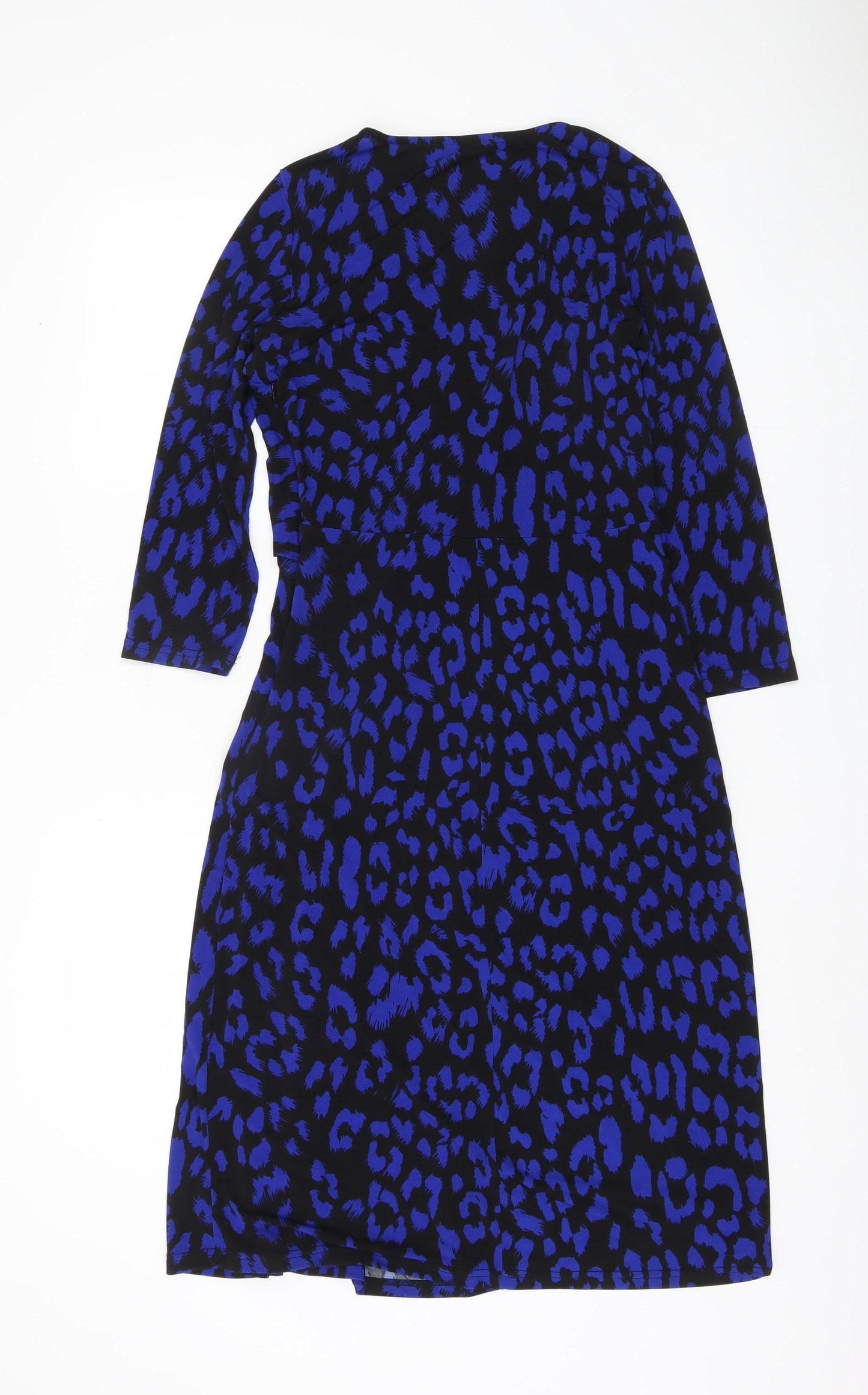 Roman Women's Blue Animal Print Sheath Dress, Size 10