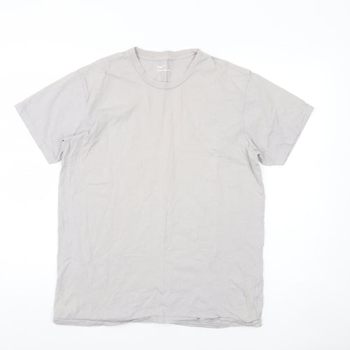 Gap Men's Grey Cotton Crew Neck T-Shirt, Size M