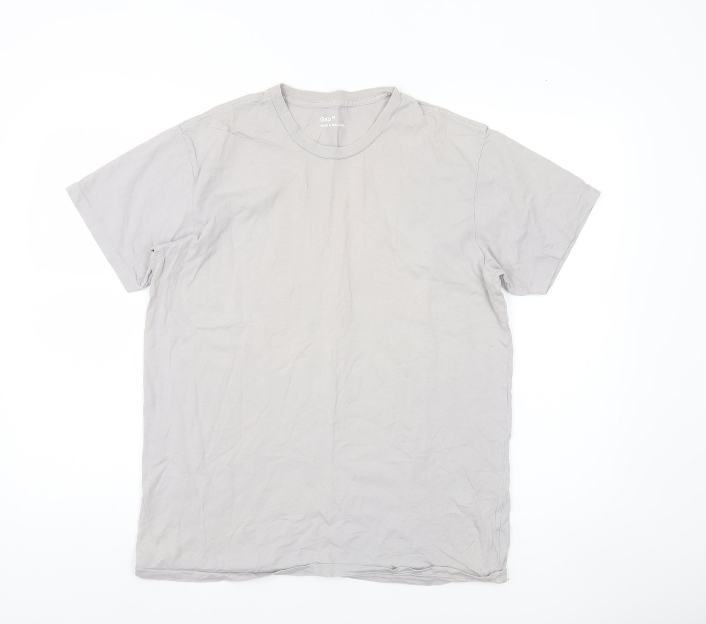 Gap Men's Grey Cotton Crew Neck T-Shirt, Size M