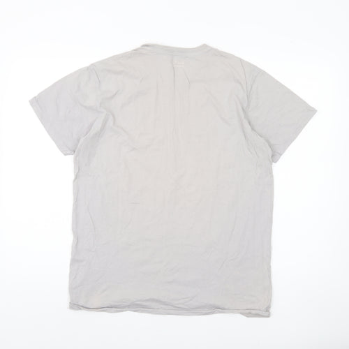 Gap Men's Grey Cotton Crew Neck T-Shirt, Size M