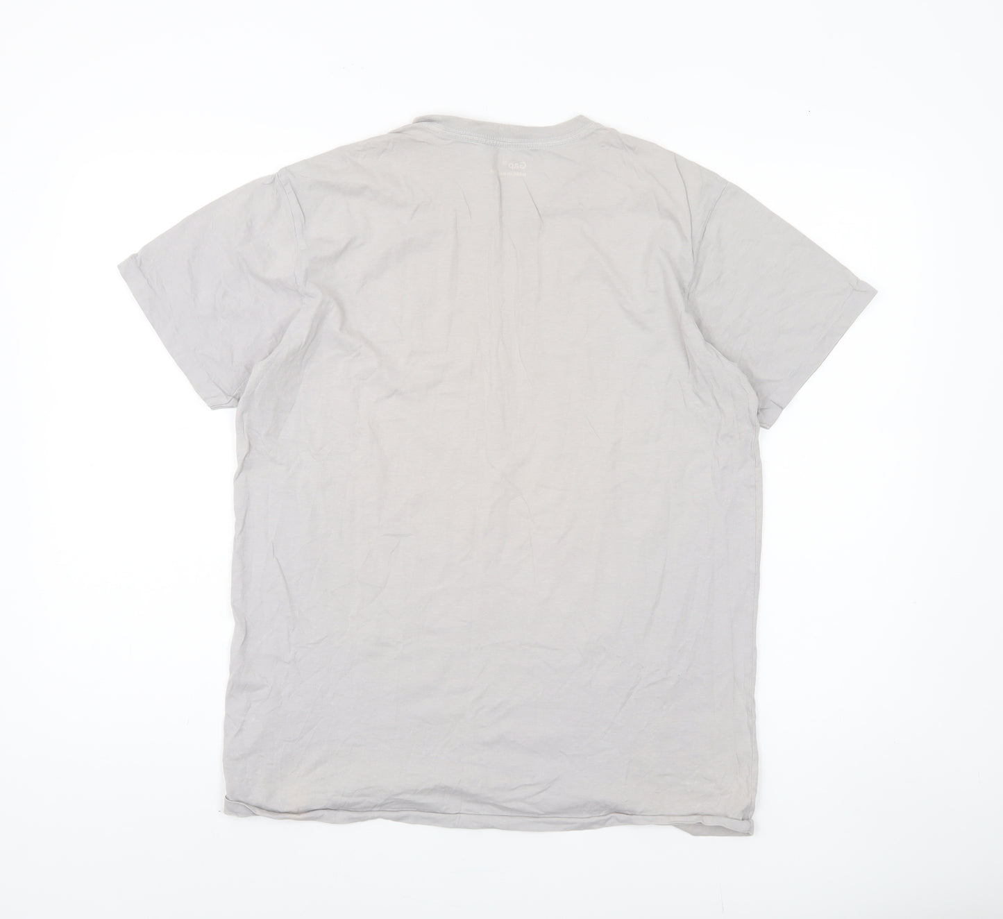 Gap Men's Grey Cotton Crew Neck T-Shirt, Size M