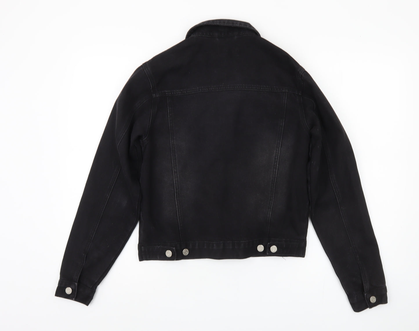 Missguided Women's Black Denim Jacket, Size 4, Casual Style