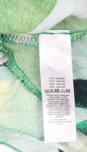 ASOS Women's Green Floral Long Skirt, Size 4, Elastic Waist