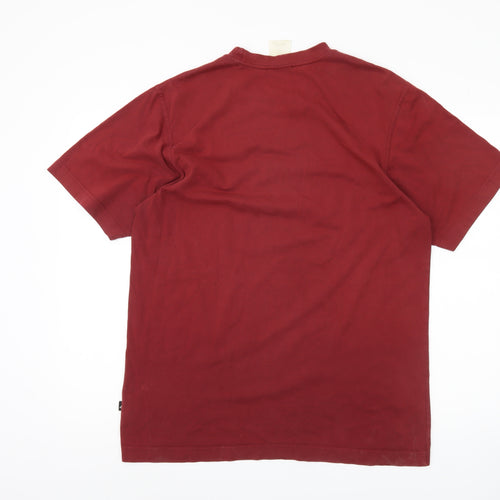 Adidas Men's Red Medium Crew Neck Logo T-Shirt