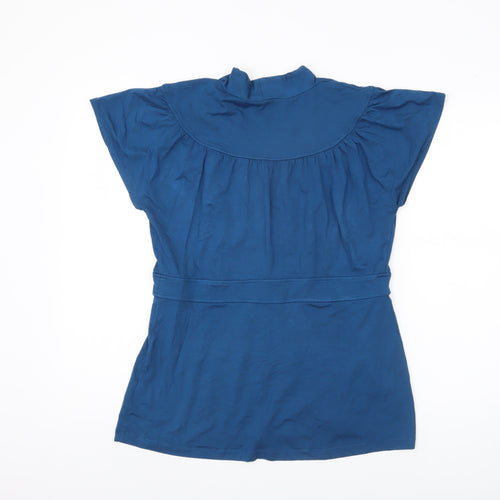 Banana Republic Women's Blue V-Neck Top - Size L