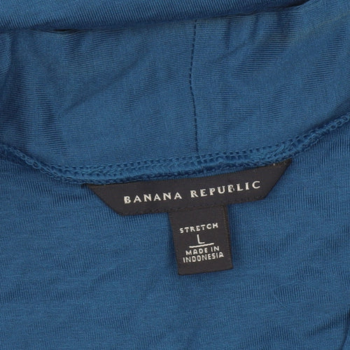 Banana Republic Women's Blue V-Neck Top - Size L