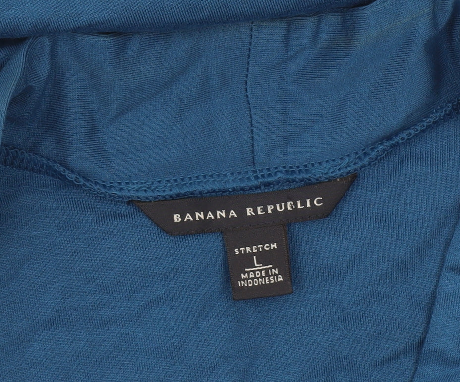 Banana Republic Women's Blue V-Neck Top - Size L