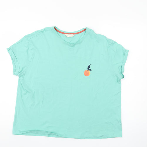 Marks and Spencer Women's Green Pyjama T-Shirt - L
