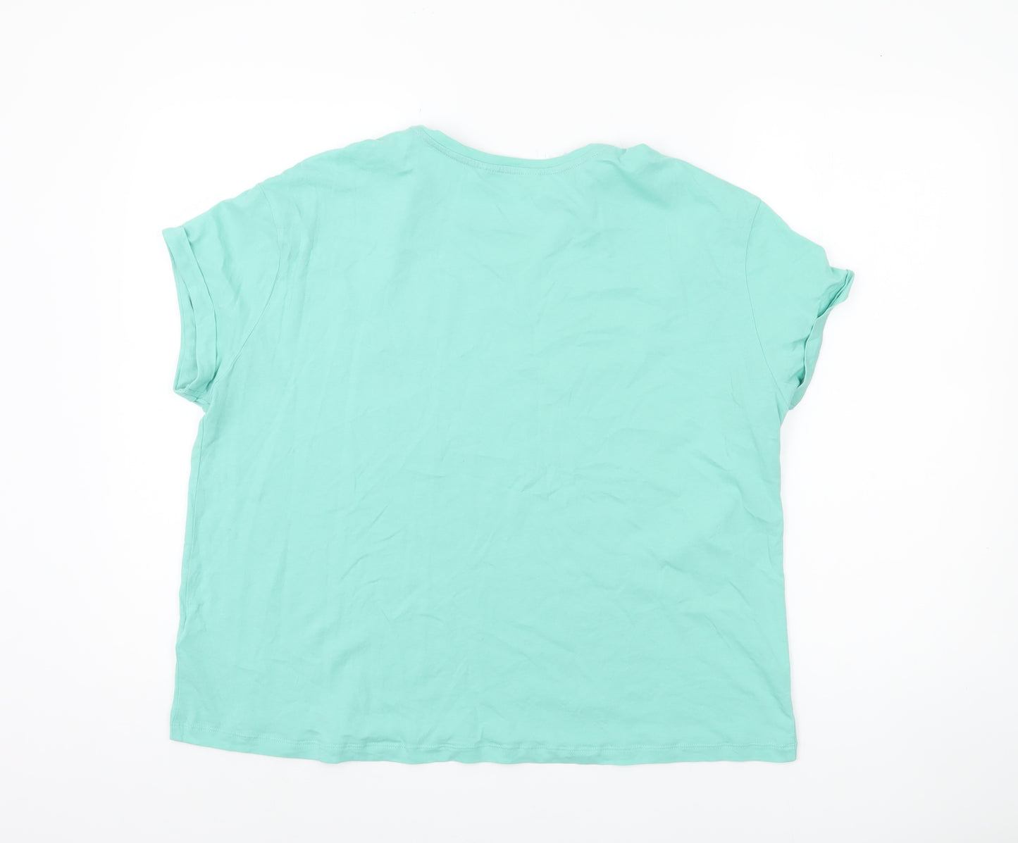 Marks and Spencer Women's Green Pyjama T-Shirt - L