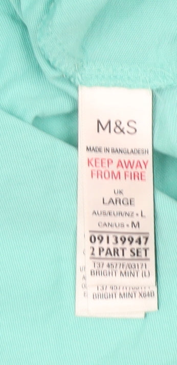 Marks and Spencer Women's Green Pyjama T-Shirt - L