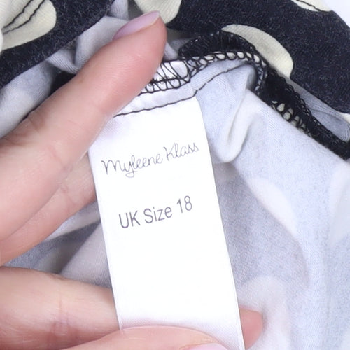 Myleene Klass Women's Black Polka Dot Bodycon Dress Size 18