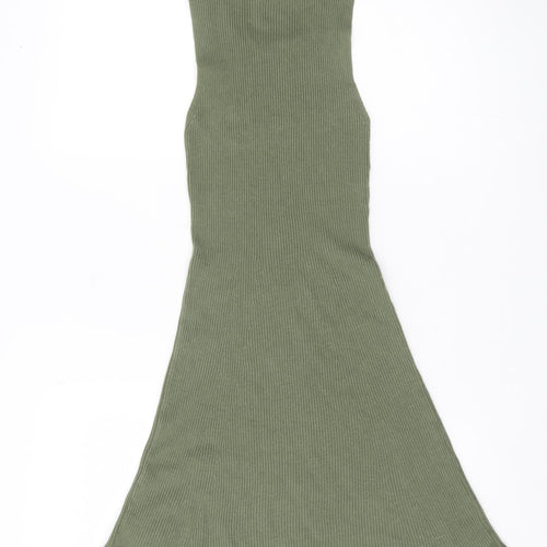 Pull & Bear Green Sleeveless Knit Dress