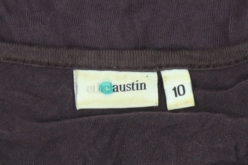 Ethel Austin Women's Purple 3/4 Sleeve V-Neck Top