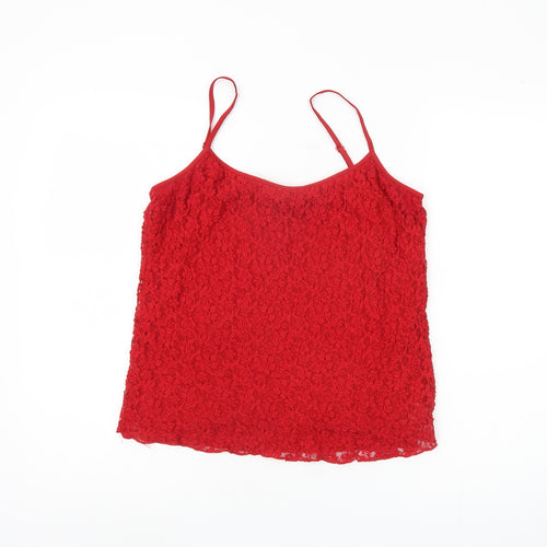 Per Una Women's Red Camisole, Size 16, Lace Spaghetti Strap