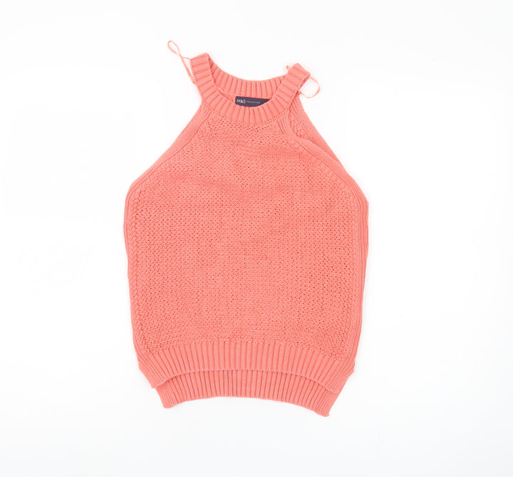 Marks and Spencer Women's Pink Knit Halter Tank Top