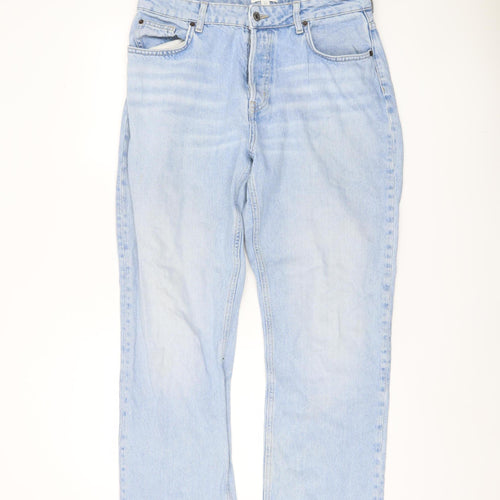 H&M Men's Light Blue Straight Jeans, Size 33, Regular Fit