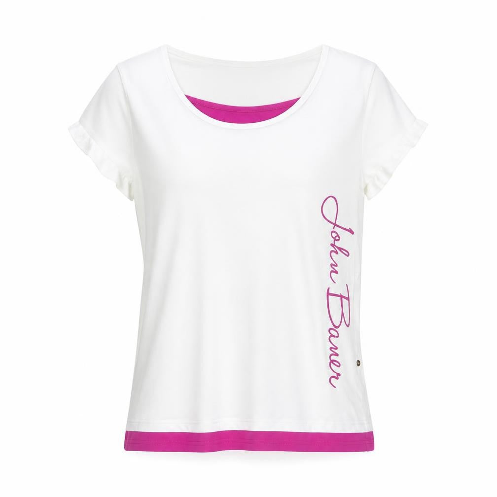 John Baner Women's White T-Shirt - Size 12, Casual Style