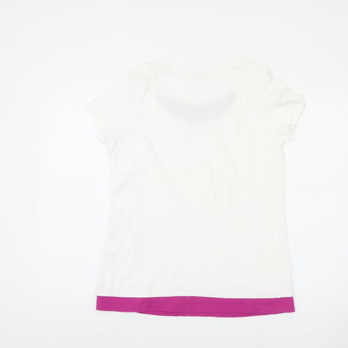 John Baner Women's White T-Shirt - Size 12, Casual Style