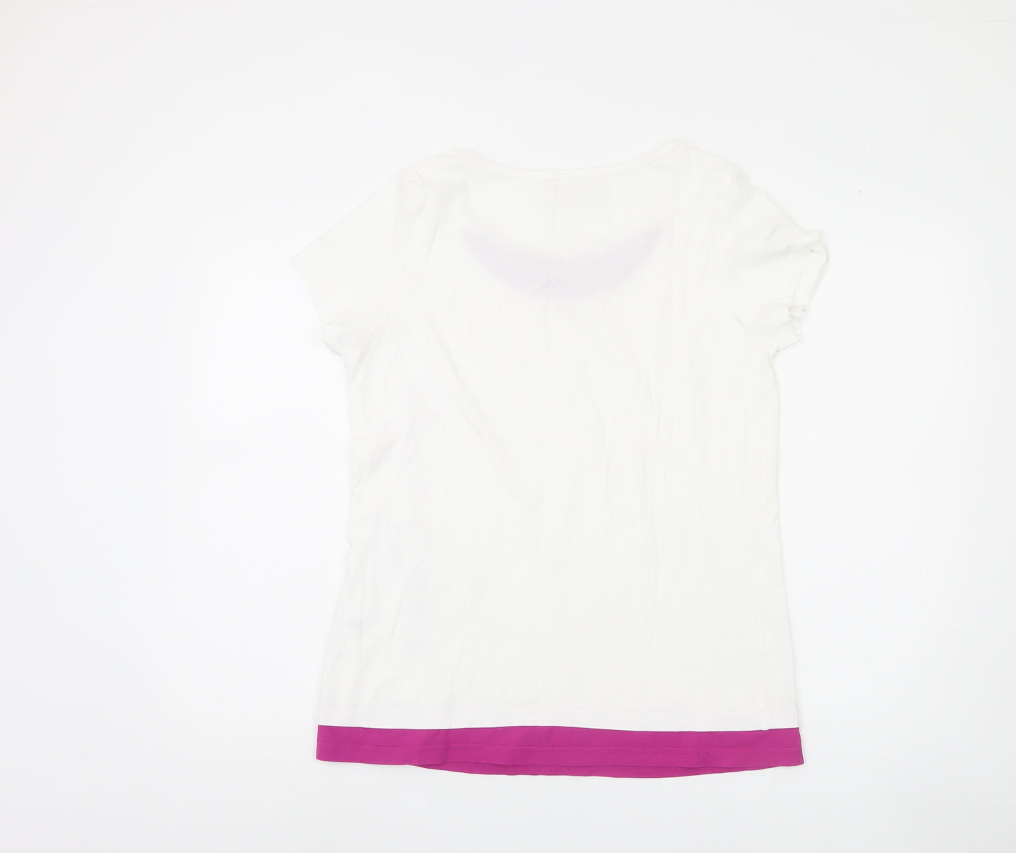 John Baner Women's White T-Shirt - Size 12, Casual Style