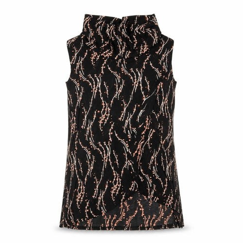 Izabel London Women's Black Floral Sleeveless Top