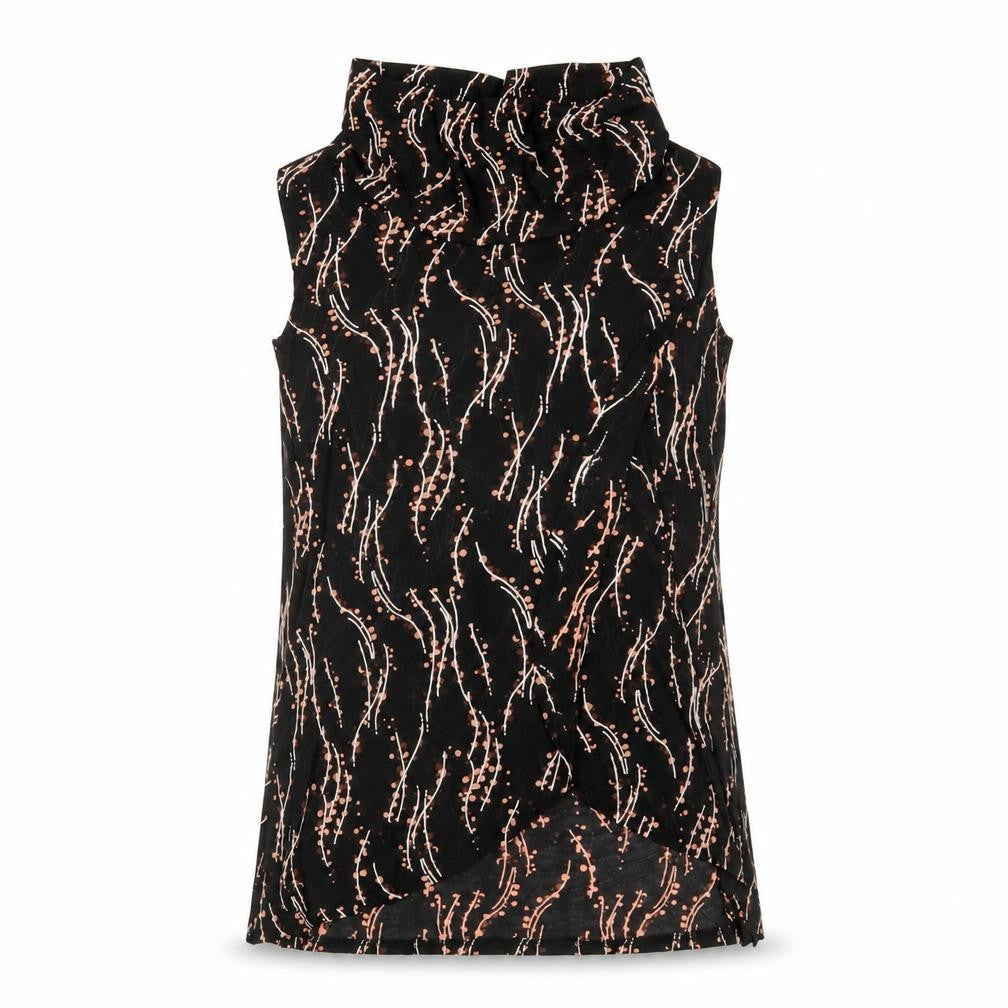 Izabel London Women's Black Floral Sleeveless Top