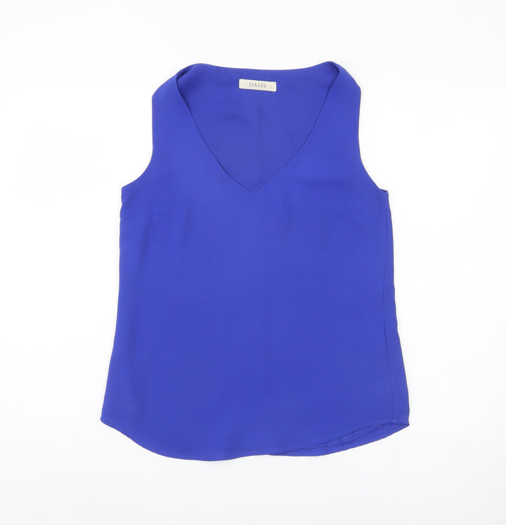 Oasis Women's Blue V-Neck Tank Top Size 8
