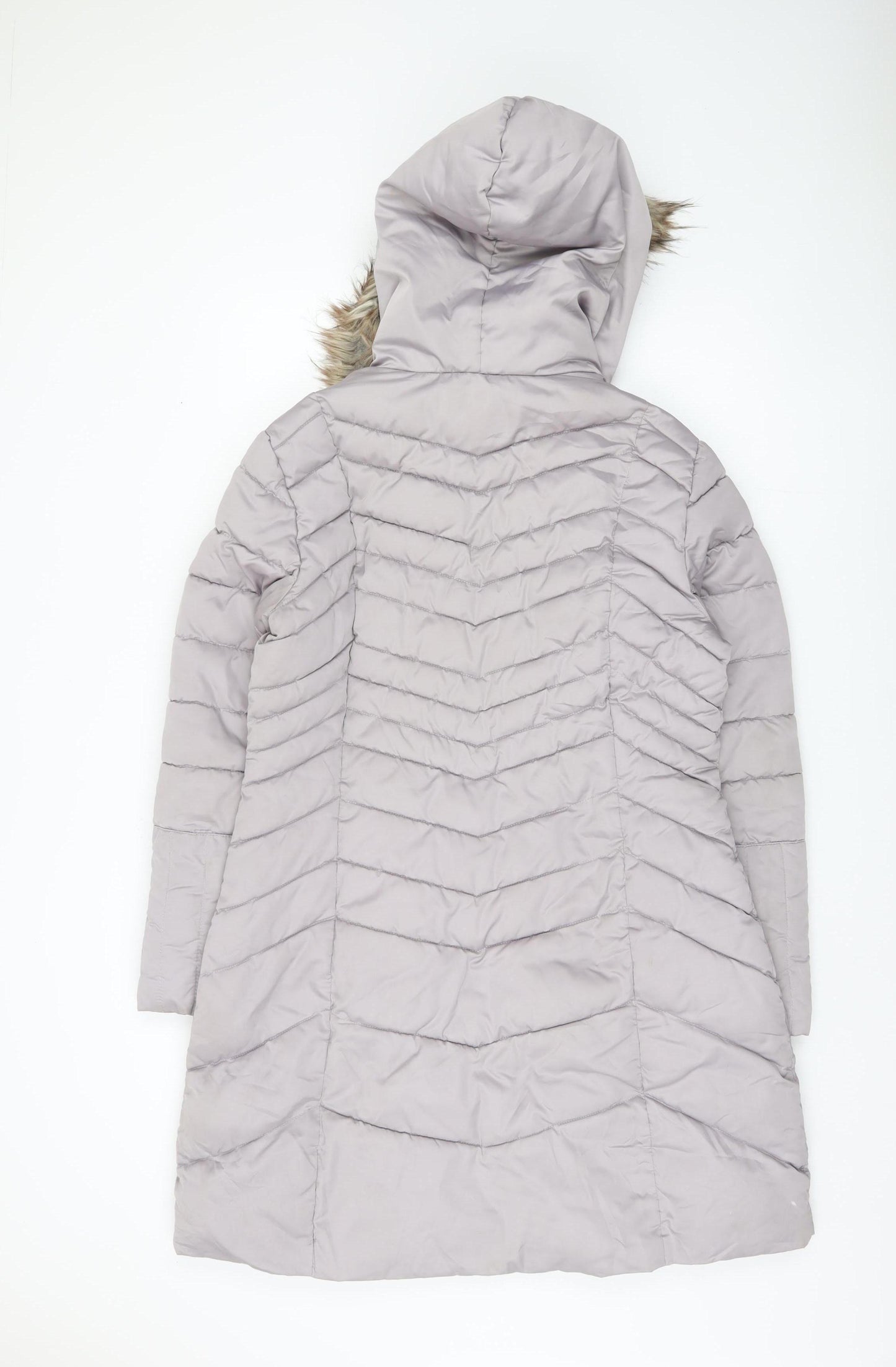 Rino & Pelle Women's Grey Long Puffer Coat - Size 8